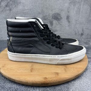 Vans Sk8-Hi Shoes Mens Size 8 Womens 9.5 Black White High Top Flower Skateboard